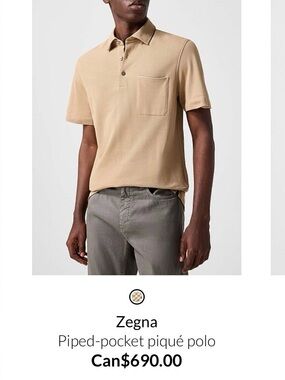 Zegna piped - pocket pique polo